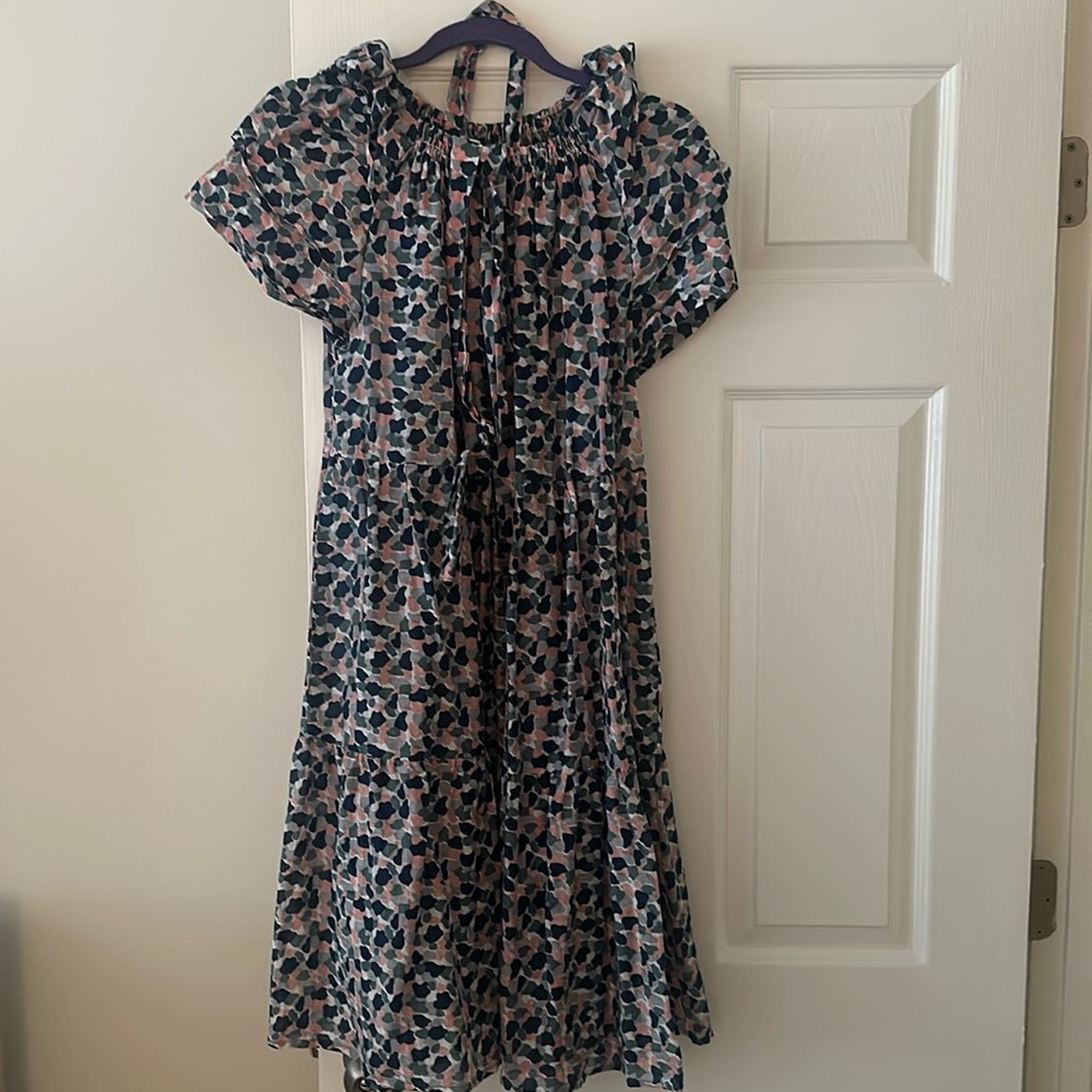 Chic Abstract Print Midi Dress
